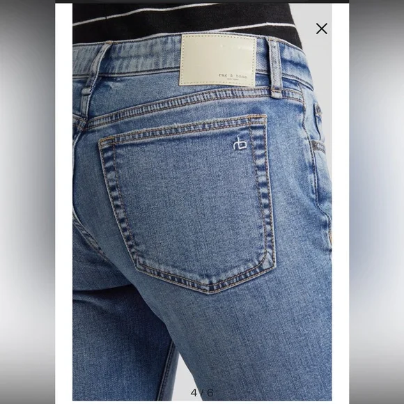 Rag & Bone Dre Slim Boyfriend Jeans Raw Hem Cuffed Mid rise Low Rise Dora 29 - Picture 4 of 16